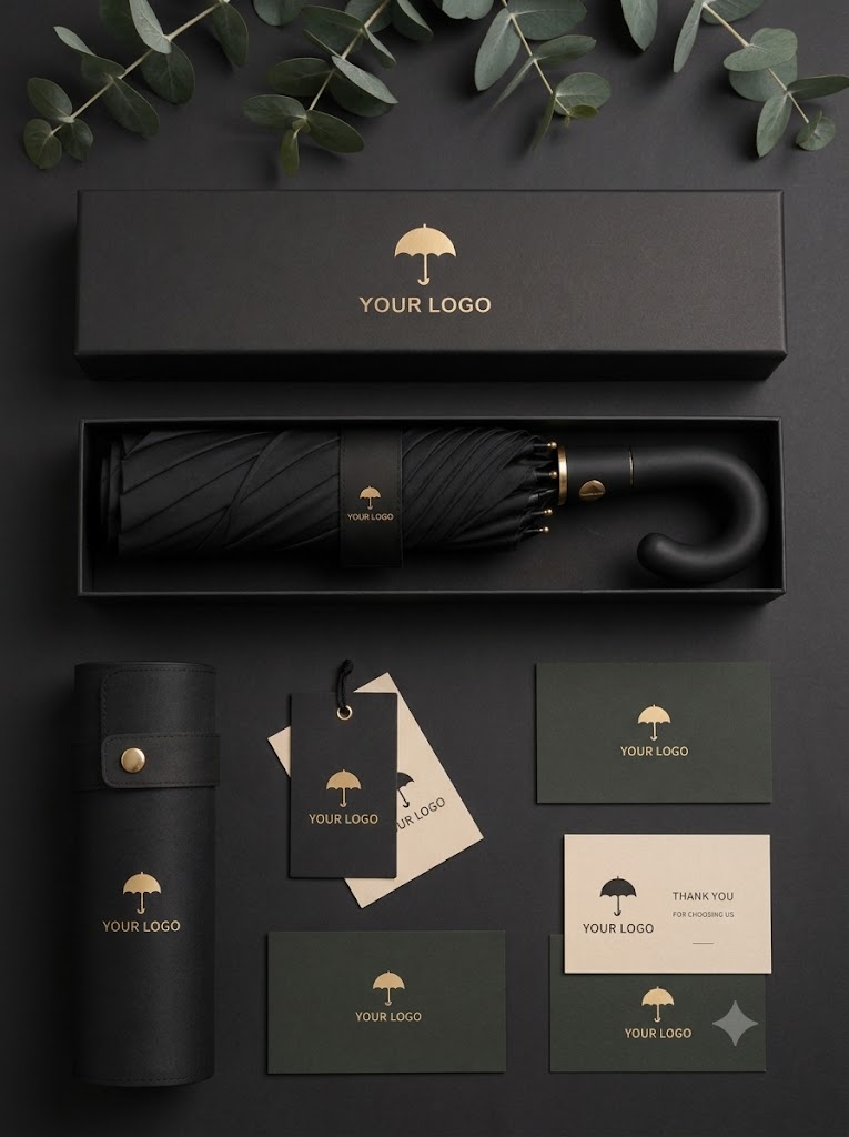 oil-1 Custom logo umbrella gift packaging China supplier